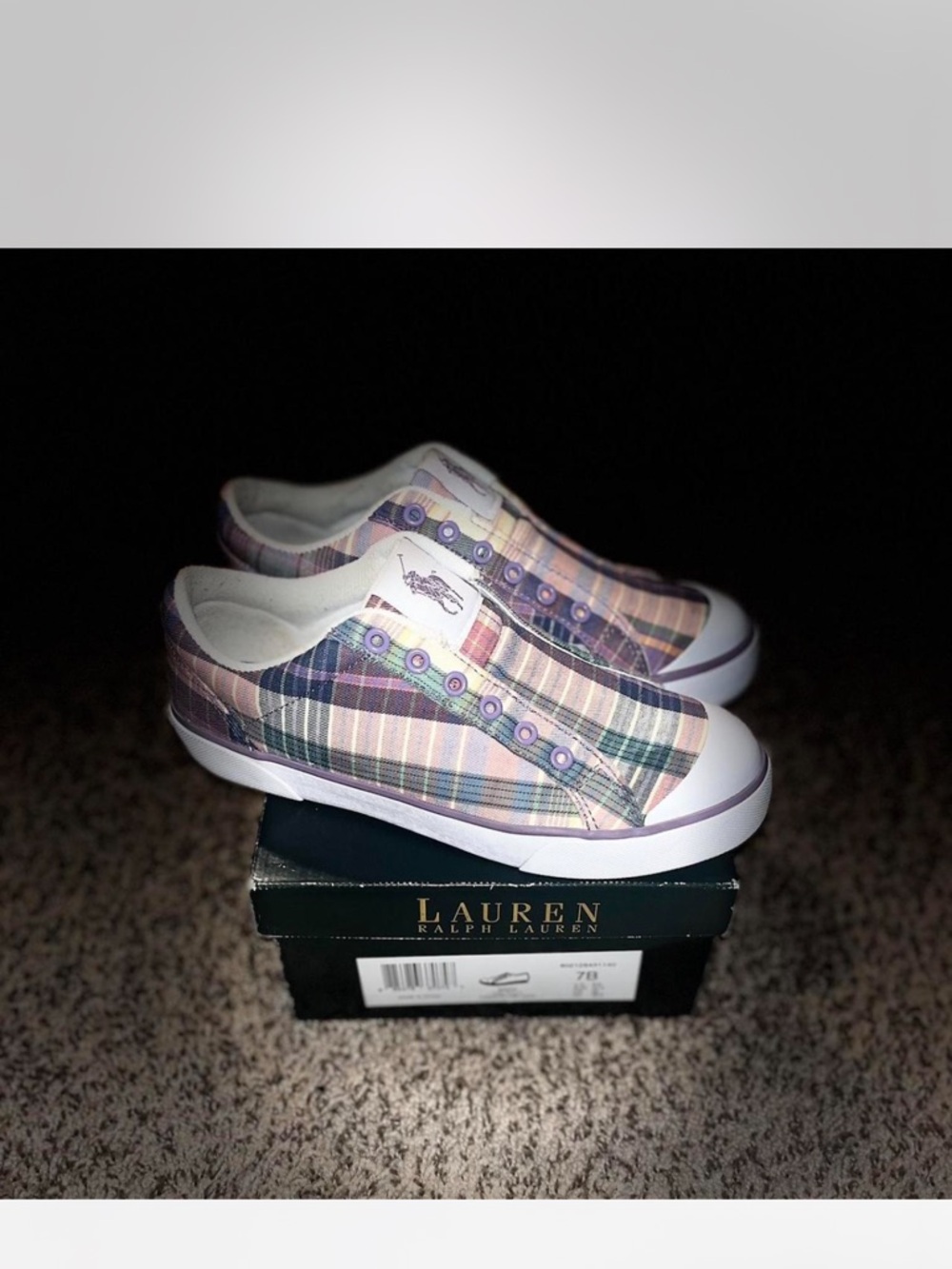 Lauren Ralph Lauren Pastel Plaid Slip-On Sneakers